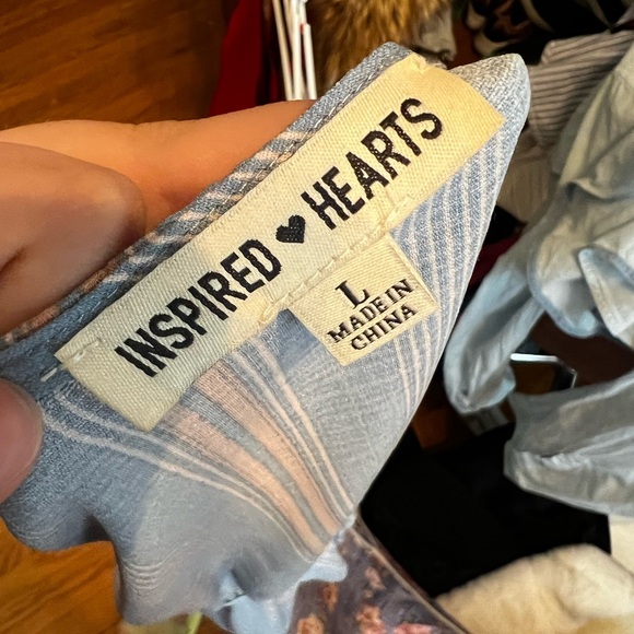 🛍️ Large Striped Jumpsuit Blue Peach Orange and White New - Picture 5 of 5